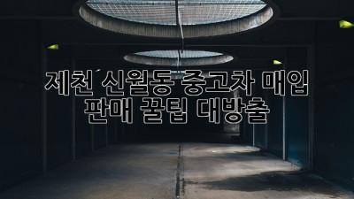 제천 신월동 중고차 매입 & 판매, 꿀팁 대방출! 🚗💨